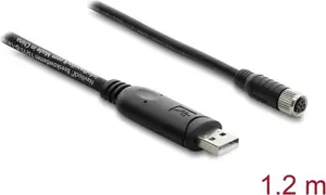 Navilock Соединительный кабель USB 2.0 Type-A штекер на M8 гнездо для GNSS-приемника водонепроницаемый 1,2 м черный