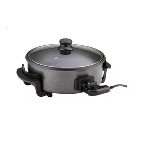 Rosberg 555R51010B Pizza Pan 1500W Non Stick Coating 30cm Tempered Glass Lid