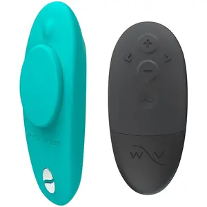WE-VIBE Moxie+ Wearable Panty Vibrator Aqua with Magnetic Clip 10 Vibration Modes IPX7 Waterproof App and Remote Control