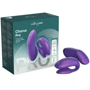 WE-VIBE Chorus Pro Pāru vibrators Kosmiski Purpursarkans ar Fusion Wave tehnoloģiju lietotnes vadību Haptic Squeeze pulti un lādēšanas futrāli
