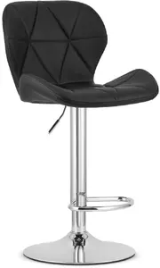 LEOBERTVISTA WEST Bar Stool Black Upholstery Chrome Base