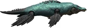 MATTEL Jurassic World Gigantic Thrashers Liopleurodon Dinosaur Action Figure Toy with 2 Attacks and Evolve Feature Multicolour Plastic