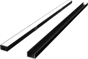 V-Tac Surface LED Profile Kit 2m Black with White Cover Brackets and End Caps MPN 203631