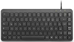 Проводная мини USB клавиатура Perixx PERIBOARD-414 B DE с бесшумными клавишами и немецкой раскладкой