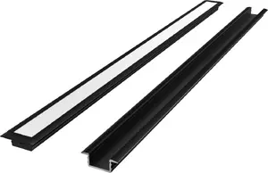 V-tac 2m Recessed LED Profile Set in Black with White Cover and End Caps MPN 203693