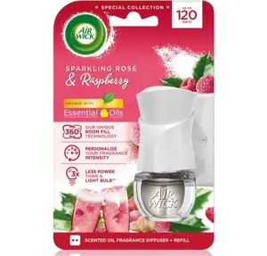 Air Wick Electrical Air Freshener Diffuser with Sparkling Rose and Raspberry Refill 19 ml