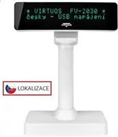 Virtuos FV-2030W VFD Customer Display 2x20 9mm USB White