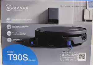 Робот пылесос Ecovacs DEEBOT T90S PRO OMNI для сухой и влажной уборки черный с базой автоопорожнения OMNI 40000Па TruEdge 3.0 ZeroTangle 4.0 OZMO Roller 3.0