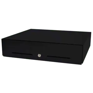 APG E3000 Cash Drawer 400x134x391mm EUR 4 Note 8 Coin 1 Receipt Compartments Cylinder Lock 3-Pos RJ12 Black
