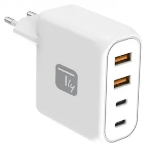 TECHLY IPW-PD100W-2A2CW Wall Charger 100W with 2x USB-C and 2x USB-A PPS ports