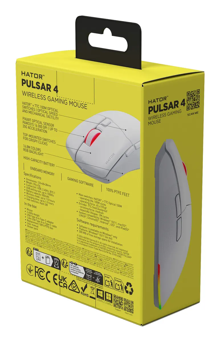 HATOR Pulsar 4 Игровая мышь Белая Photo 9