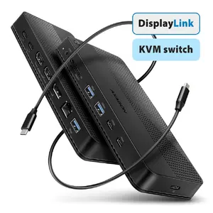 AXAGON HMC-DL-KVM USB-C 10Gbps DisplayLink KVM Docking Station for Two 4K Monitors and Computers