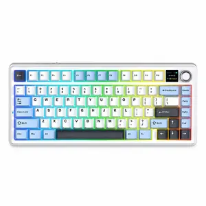 AULA F75 MAX Mechanical Gaming Keyboard Glacier Blue LEOBOG Reaper Switches Wireless Bluetooth 2.4GHz USB