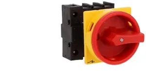Eaton P1-40/EA/SVB/N 3P+N 40A slodzes slēdzis ar sarkanīgi dzeltenu rokturi un bloķēšanu