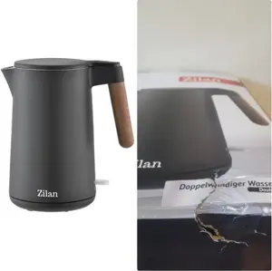 Zilan ZLN5427 Электрический чайник 1.5 Л 2200 Вт Нержавеющая сталь Двустенный