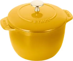 Staub La Cocotte Small Round Pot 16 cm Lemon Cast Iron Dutch Oven with Lid