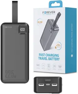 TelForceOne Forever TB-300XL Power Bank 30000 mAh 22.5W Power Delivery Quick Charge black