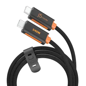 j5 create JUCX26L10 Кабель для зарядки USB-C 240W 1 м черный оранжевый