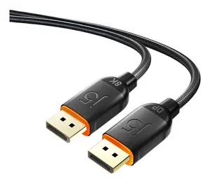 j5create JDC41L20 DisplayPort 1.4 8K Kabelis Neilona Pīts 2 m Melns un Oranžs Vīrietis pret Vīrieti