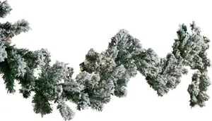Falk Artificial Pine Garland with LED Lights and Snow 270 cm Battery Operated