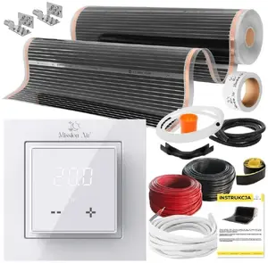 DEVI Heating Mat Kit IR Silver 160W 3.5m² 100cm Width with Aries LCD Thermostat