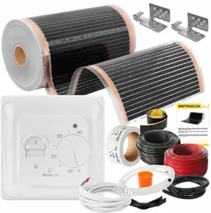 MPL Power Zestaw IR Silver Infrared Heater 160W 1m² width 50cm with Aries thermostat