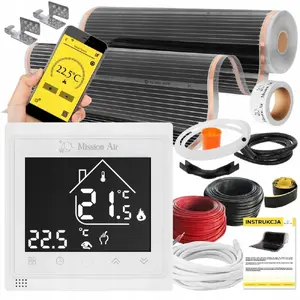 DEVI Heating Mat Set Zestaw IR Silver 160W 2.5m² width 100cm with Libra White Thermostat