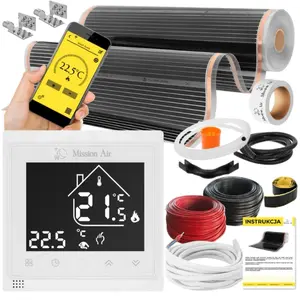 DEVI IR SILVER Heating Mat Set 160W 3.5m² 100cm Width with Libra White Thermostat