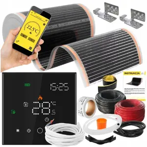 DEVI Heating Mat Set IR Silver 160W 1.5m² width 50cm with Leo Black Thermostat