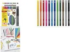 Faber-Castell Eberhard Faber Fasermaler Animal Colori Fiber-Tip Pens 12-Pack Round 1.0 mm Water-Based Ink