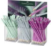 Faber-Castell Grip Sparkle Aurora zīmulis, 3 gabalu komplekts, grafitu biezums 2 mm, ergonomska trīsstūrveida forma