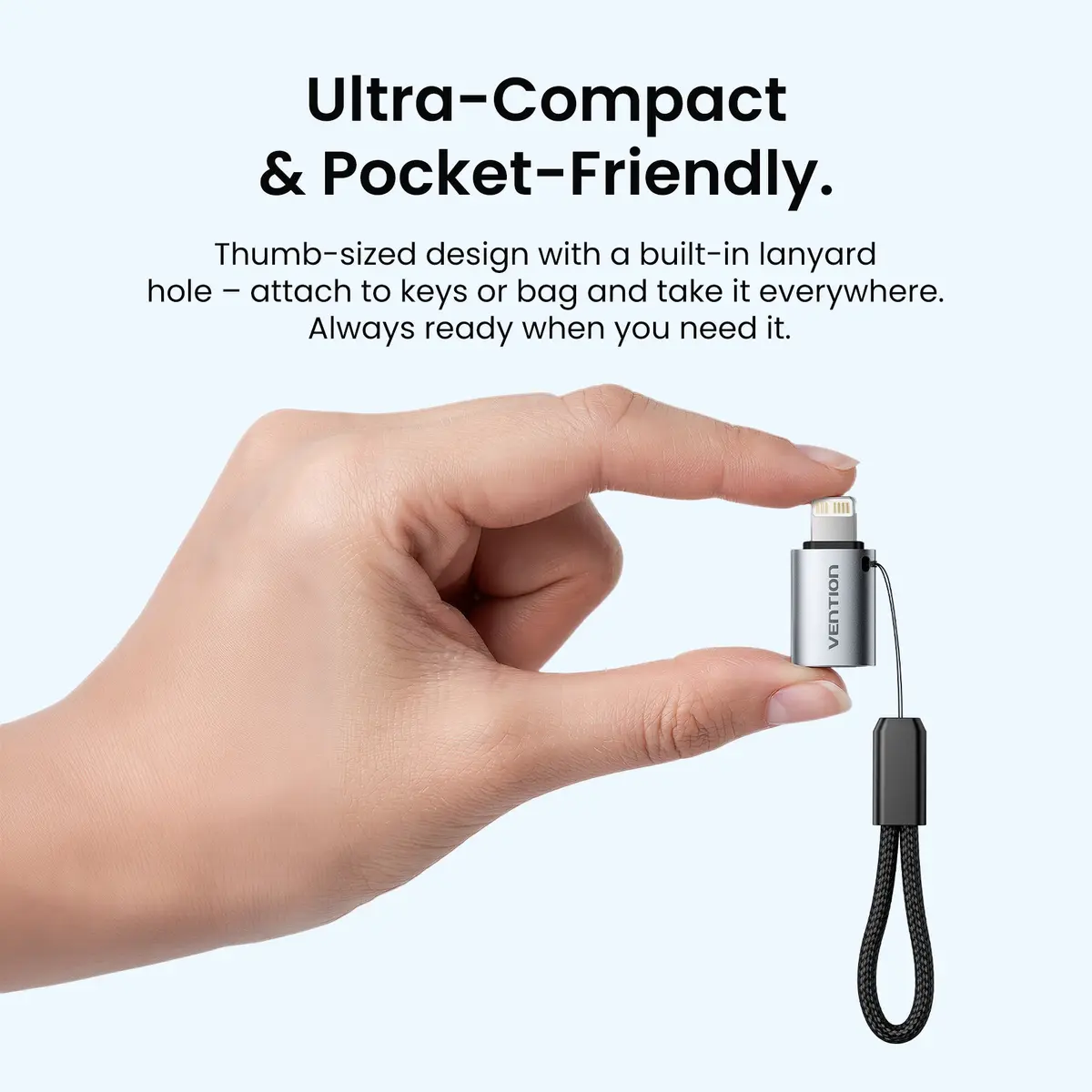 Vention CUDH0 USB-C to Lightning Adapter Grey Photo 7