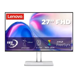 Lenovo L27-4r 27 Collas Full HD IPS LED Monitors 165Hz 1ms AMD FreeSync Iebūvēti Skaļruņi VESA