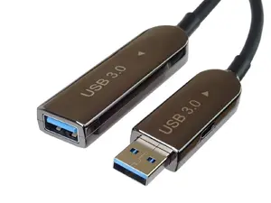 PremiumCord USB 3.2 2.0 AOC активный оптический удлинительный кабель A штекер - A гнездо 30м 10Гбит/с черный
