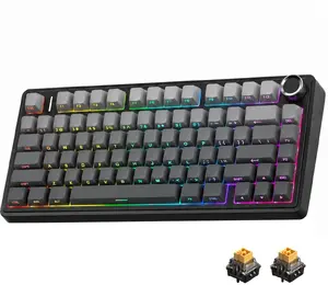 AULA F75HE Gradient Grey Black Mechanical Keyboard with Magnetic King Switches 80 Keys RGB Backlight