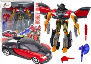 LEANToys 18778 2-in-1 Robots Automašīna Sarkana ar Piederumiem un Ieroci