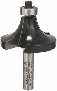 Bosch Power Tools Standard 8 mm Rounding Cutter for Wood Radius 15 mm Carbide with Ball Bearing Double Cutting Edge