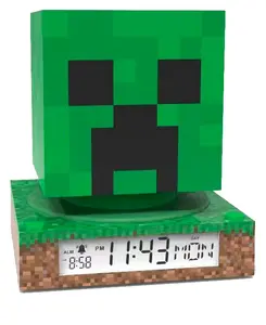 Kids Euroswan 3D Lampa ar modinātāju Minecraft 22.3 x 13.1 x 13.1 cm