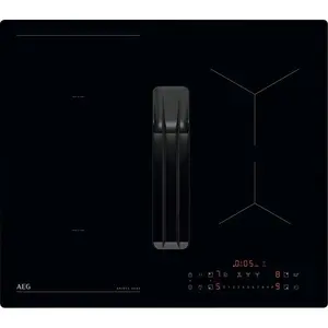 AEG NCT64B00CB Induction Hob 60 cm Black with 4 Cooking Zones and Built-in Hood