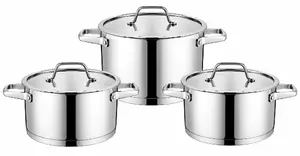 Amara Pot set 3 pieces with lids stainless steel 304 induction compatible