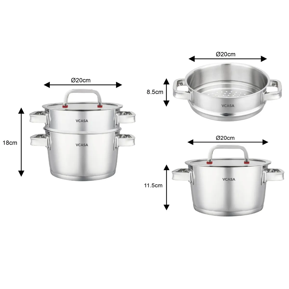 Sierra Steamer Pot 3.5L Stainless Steel Photo 9