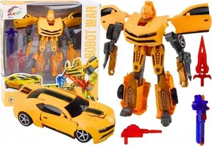 LeanToys Auto-Robot 2w1 Transformacja Sportowy Żółty