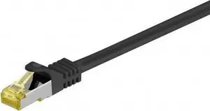 Tīkla patch cord Cat.6A S/FTP, melns, 1 metrs