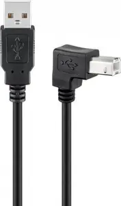 USB Cable Type-A to Type-B Male to Male 0.50 m Angled Black