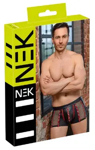 NEK Мужские брюки 2XL Черные Красные полосы Металлические заклепки Застежка сетчатые вставки