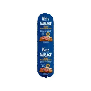 Brit Premium Sausage Sport Beef & Fish — complete wet food for dogs with beef and fish, 800 g