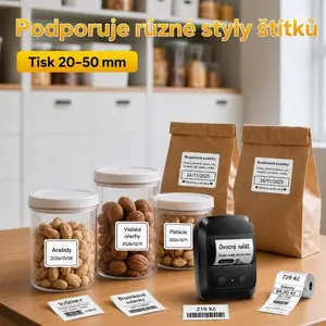 NIIMBOT etiķešu printeris Phomemo A42 melns ietver 90 etiķešu rullis 40x30 mm