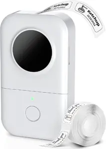 NIIMBOT D30 Etiķešu printeris balts ar 100 gabalu etiķešu rulli 12x40 mm termodruka
