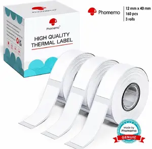 Niimbot Phomemo etykiety białe 3 role - 12x40mm 160 szt. do D30 (10201501517)