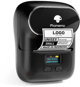 NIIMBOT Phomemo M110 melns uzlīmju printeris ar 320 uzlīmju rulli 40x20 mm